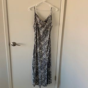 Snake print slip dress